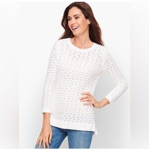 Talbots white 3/4 sleeves Knit Top